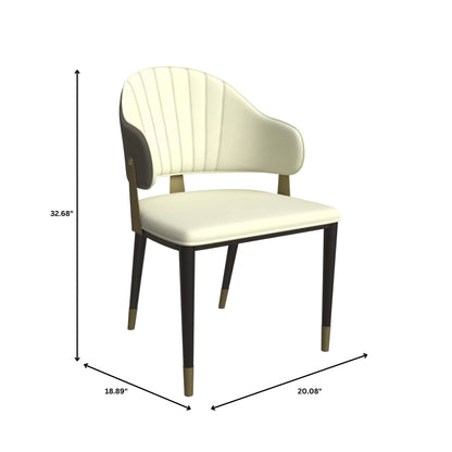 Verve 5-Piece Dining Set with 36" Round Resin Top Table and 4 Leather Dining Chair - Elax Furniture