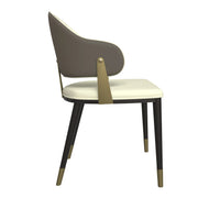 Verve 5-Piece Dining Set with 36" Round Resin Top Table and 4 Leather Dining Chair - Elax Furniture