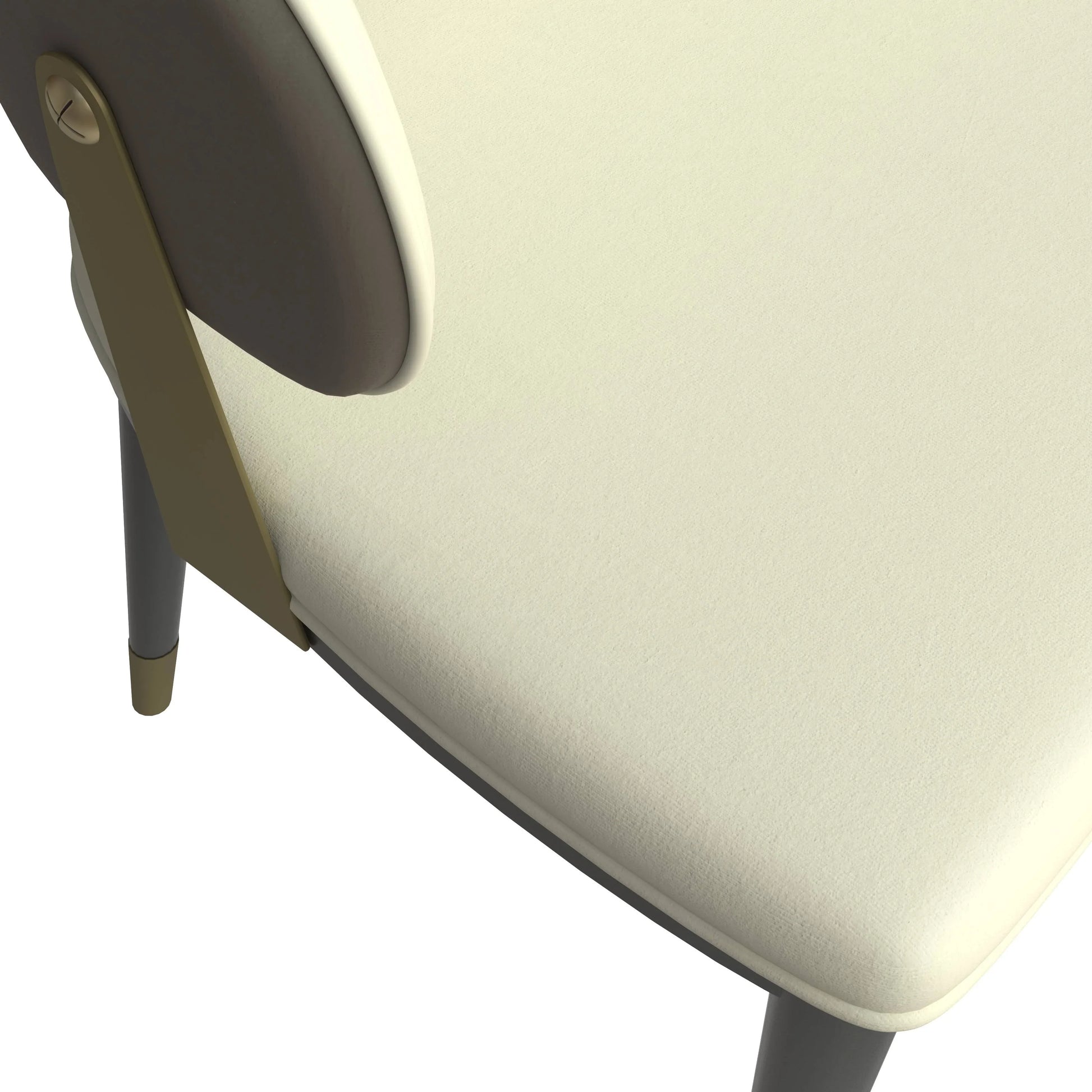 Aria Leather Dining Chair with a Curved Back and Gold Accents Design in Iron Set of 4 - Elax Furniture