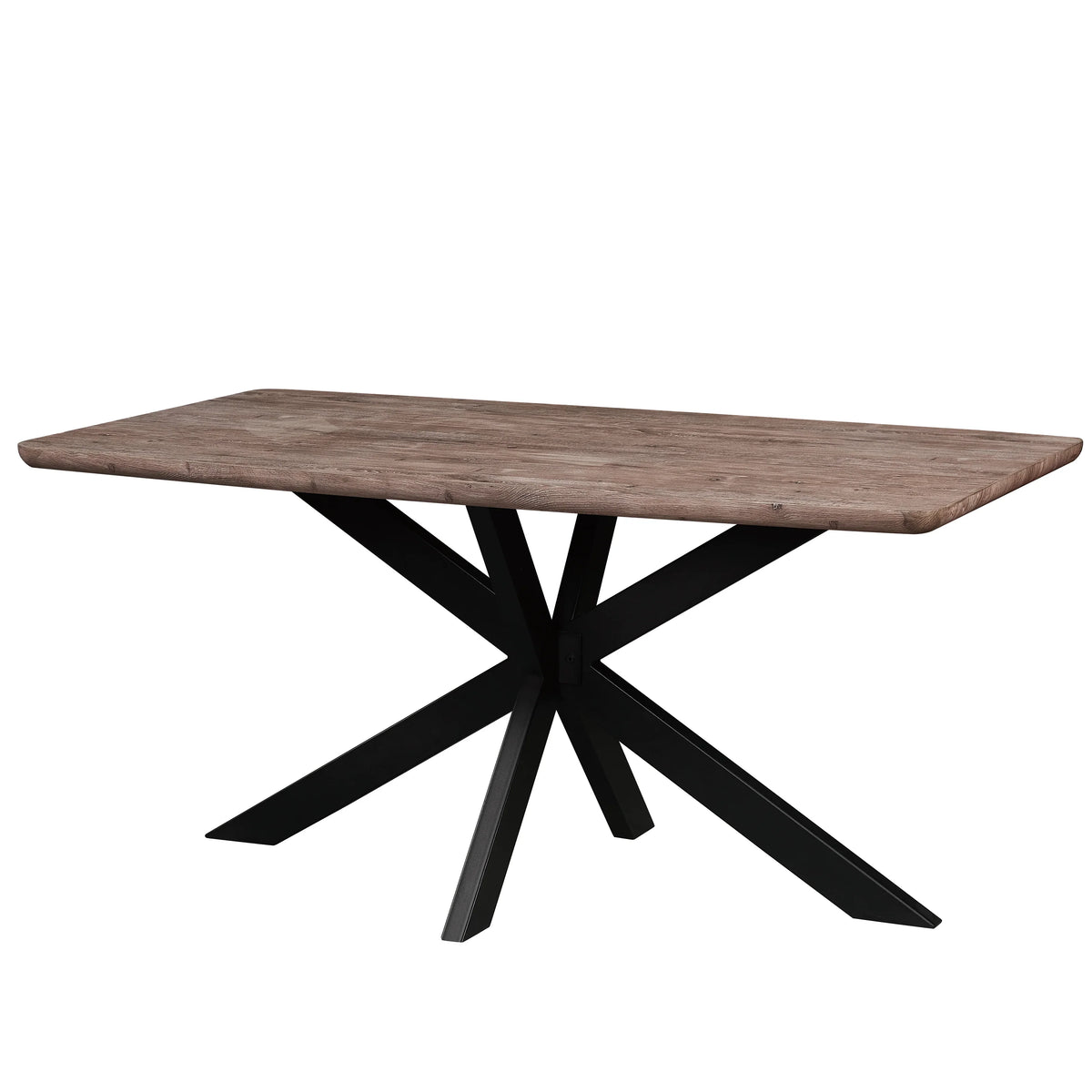 Ravenna 7-Piece Dining Set with Rectangular Dining Table in Rustic Gray MDF Top and 4 Leather/Velvet Dining Chairs - Elax Furniture