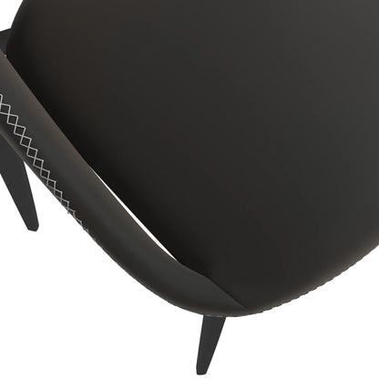 Amalfi Upholstered Dining Chair with a Curved Open Back Design in Black Iron - Elax Furniture