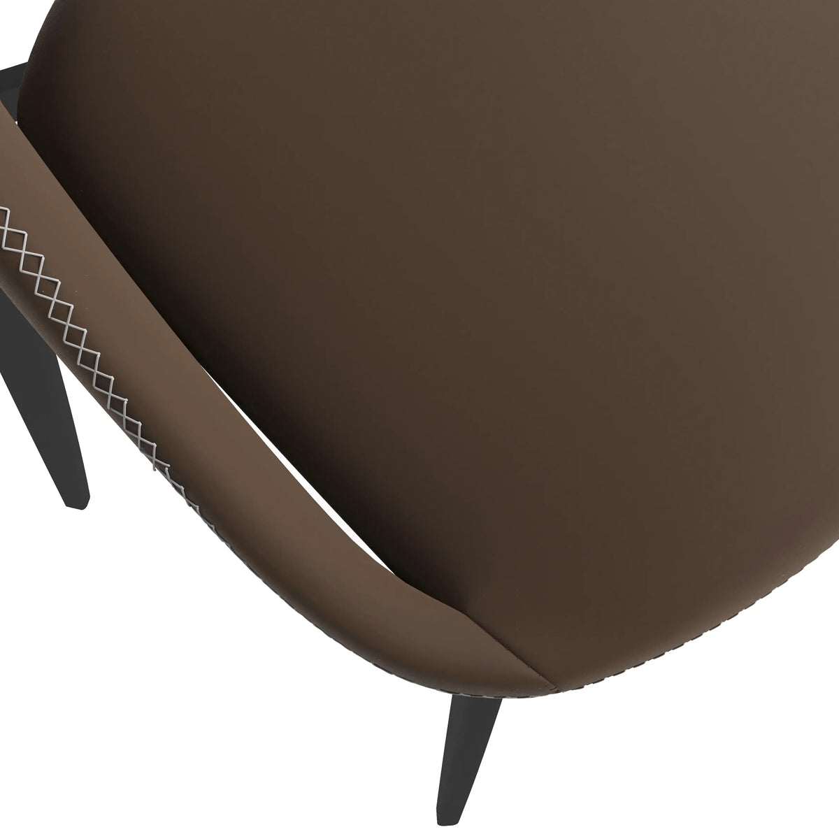 Amalfi Upholstered Dining Chair with a Curved Open Back Design in Black Iron - Elax Furniture