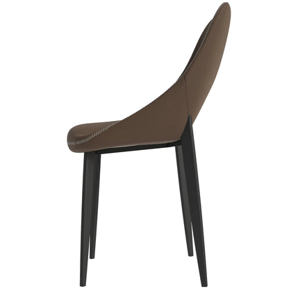 Amalfi Upholstered Dining Chair with a Curved Open Back Design in Black Iron - Elax Furniture