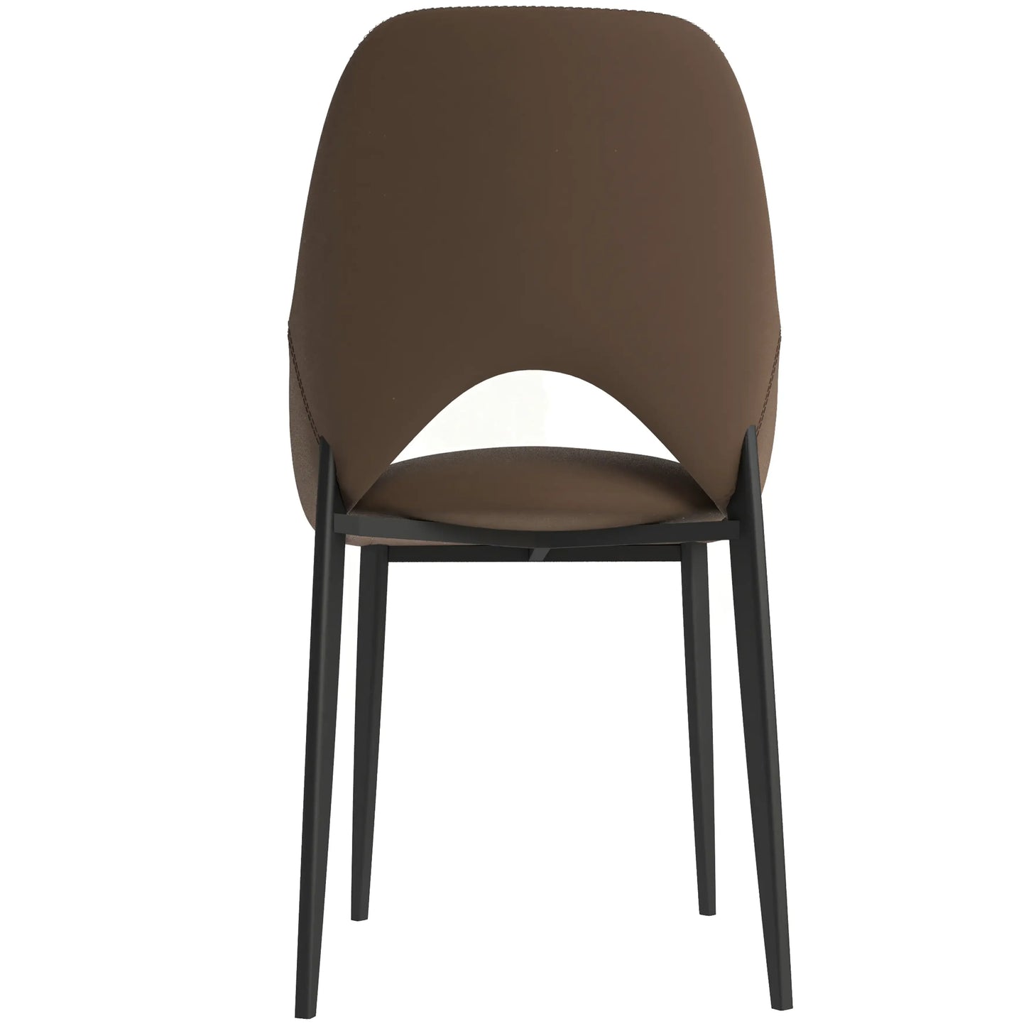 Amalfi Upholstered Dining Chair with a Curved Open Back Design in Black Iron - Elax Furniture