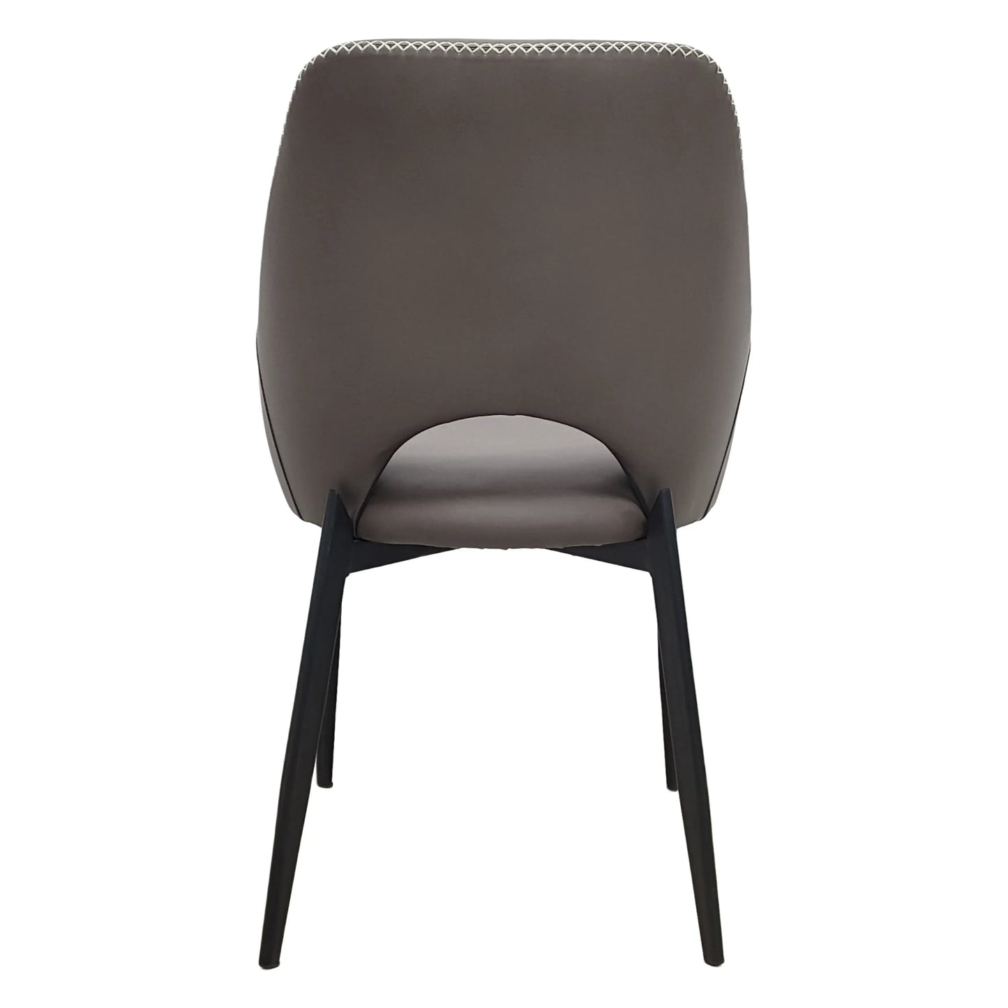 Amalfi Upholstered Dining Chair with a Curved Open Back Design in Black Iron - Elax Furniture
