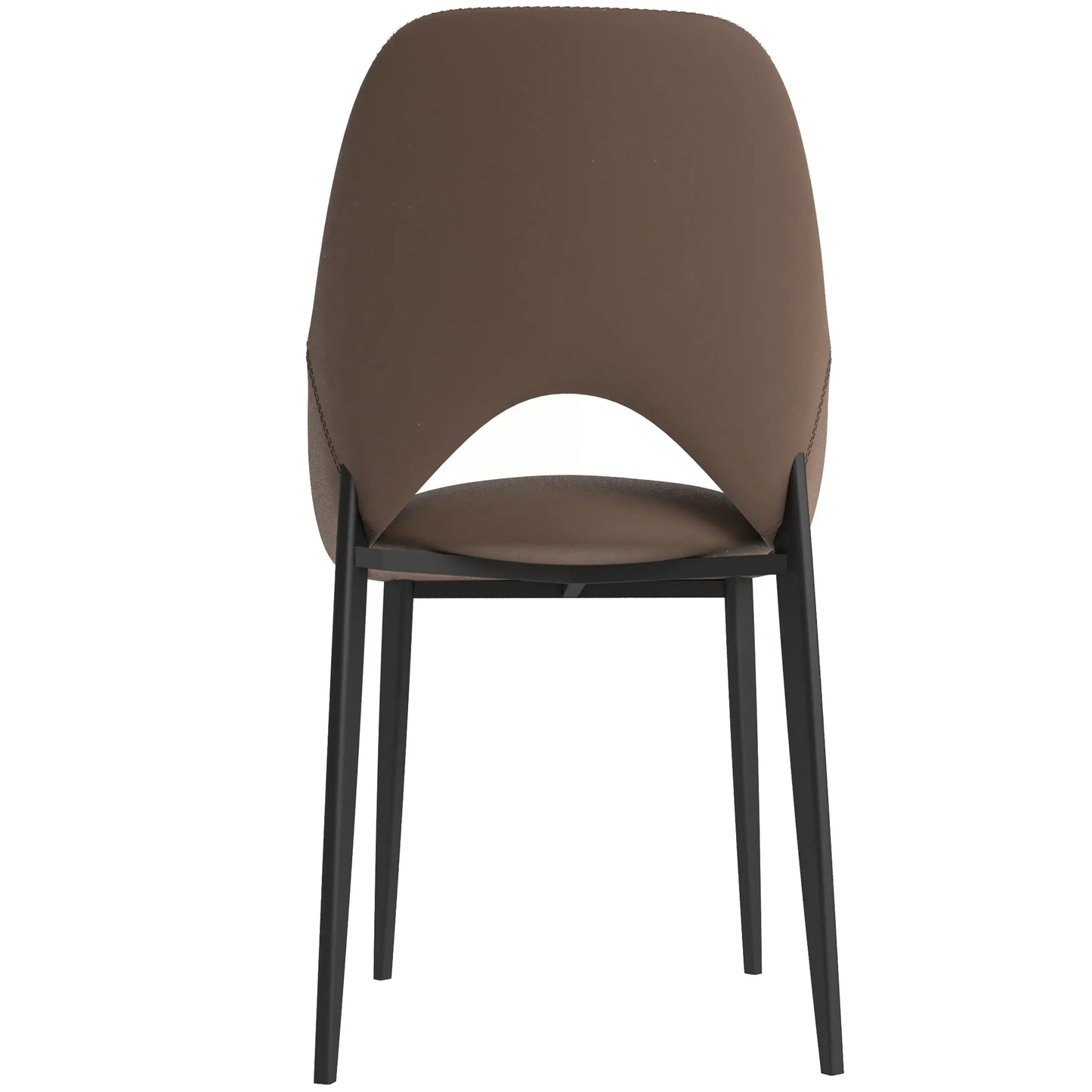 Amalfi Upholstered Dining Chair with a Curved Open Back Design in Black Iron - Elax Furniture