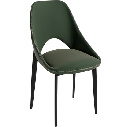 Amalfi Upholstered Dining Chair with a Curved Open Back Design in Black Iron - Elax Furniture