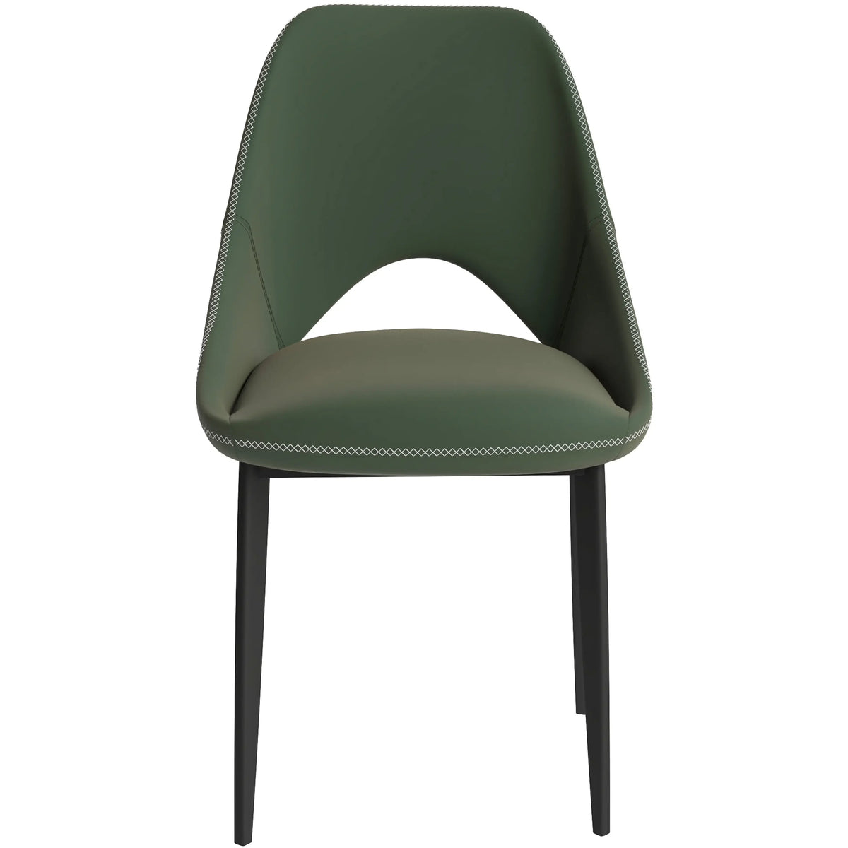 Amalfi Upholstered Dining Chair with a Curved Open Back Design in Black Iron - Elax Furniture