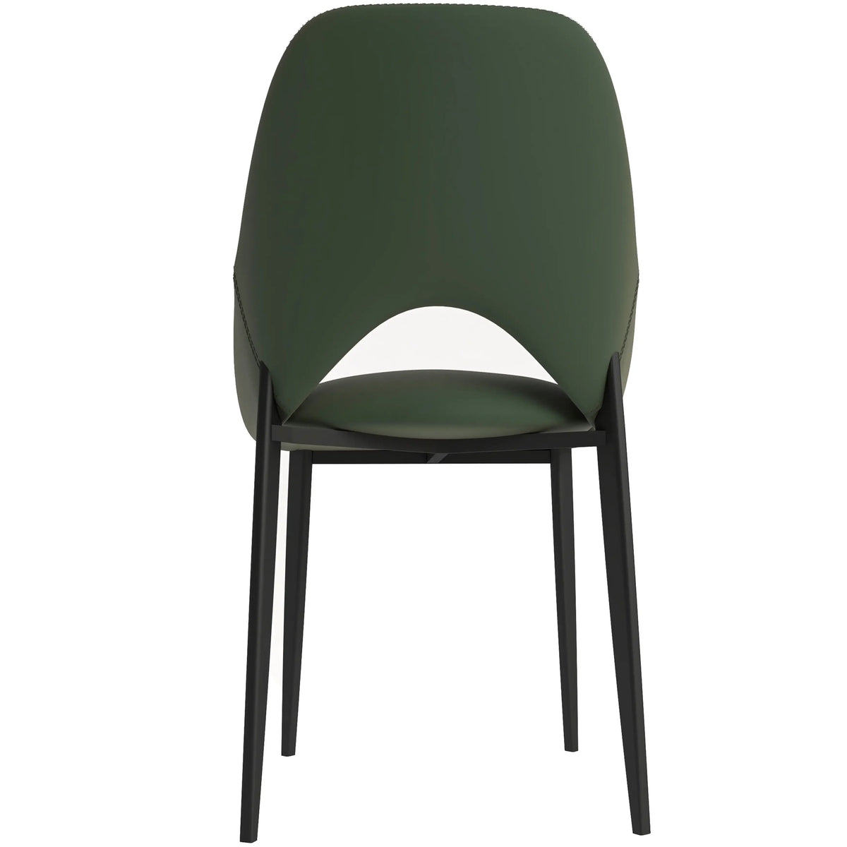Amalfi Upholstered Dining Chair with a Curved Open Back Design in Black Iron - Elax Furniture