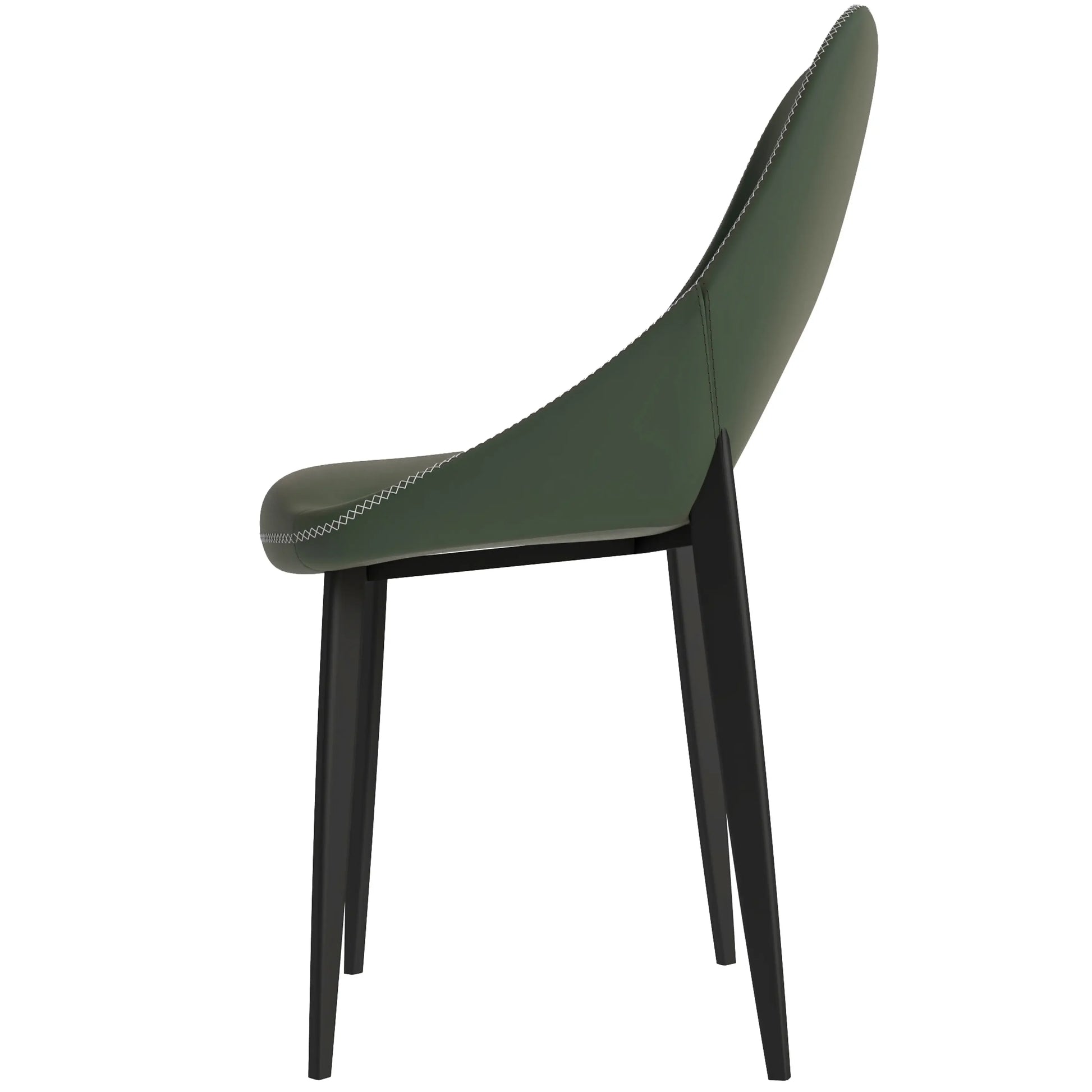 Amalfi Upholstered Dining Chair with a Curved Open Back Design in Black Iron - Elax Furniture