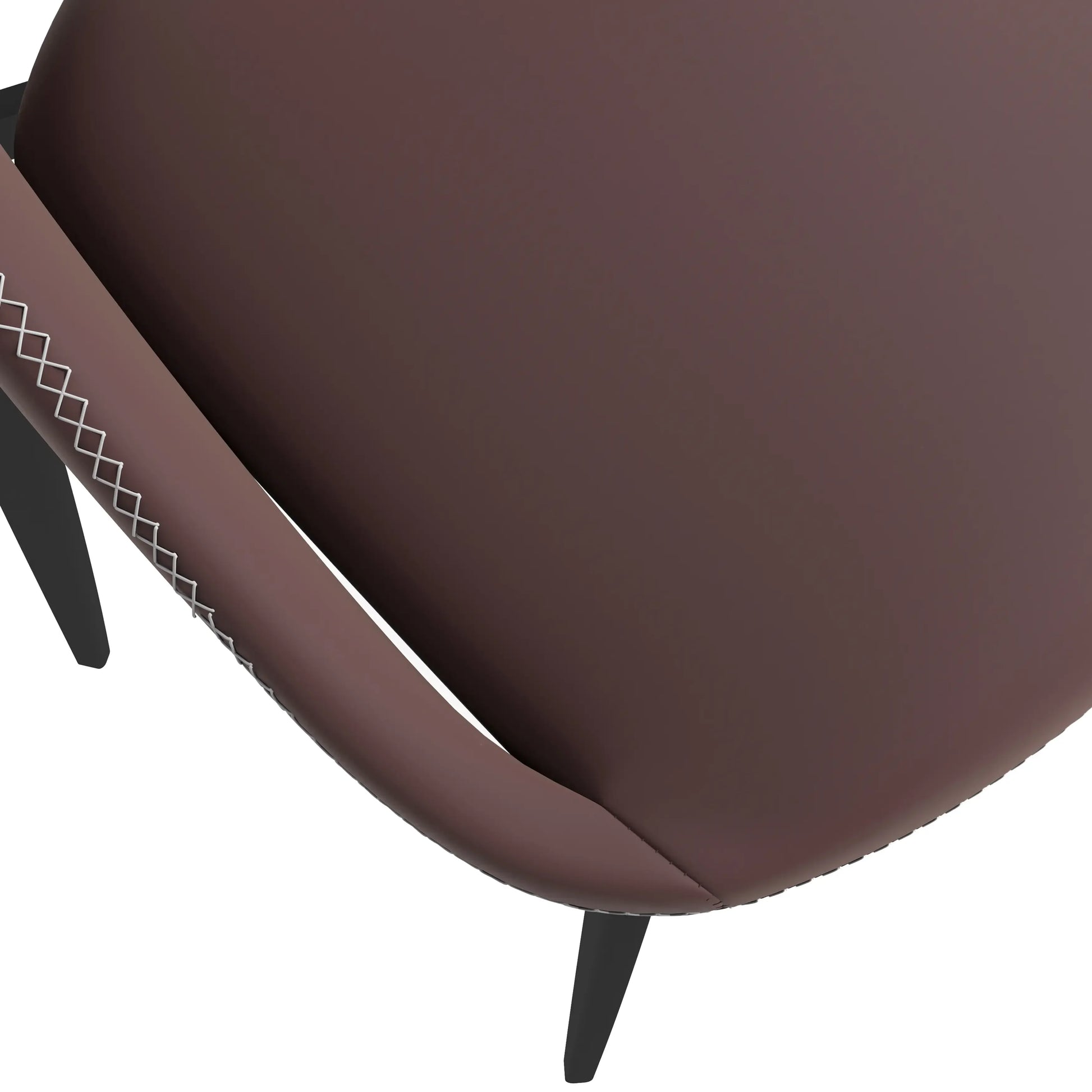 Amalfi Upholstered Dining Chair with a Curved Open Back Design in Black Iron - Elax Furniture