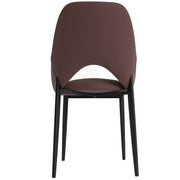 Amalfi Upholstered Dining Chair with a Curved Open Back Design in Black Iron - Elax Furniture