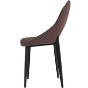 Amalfi Upholstered Dining Chair with a Curved Open Back Design in Black Iron - Elax Furniture