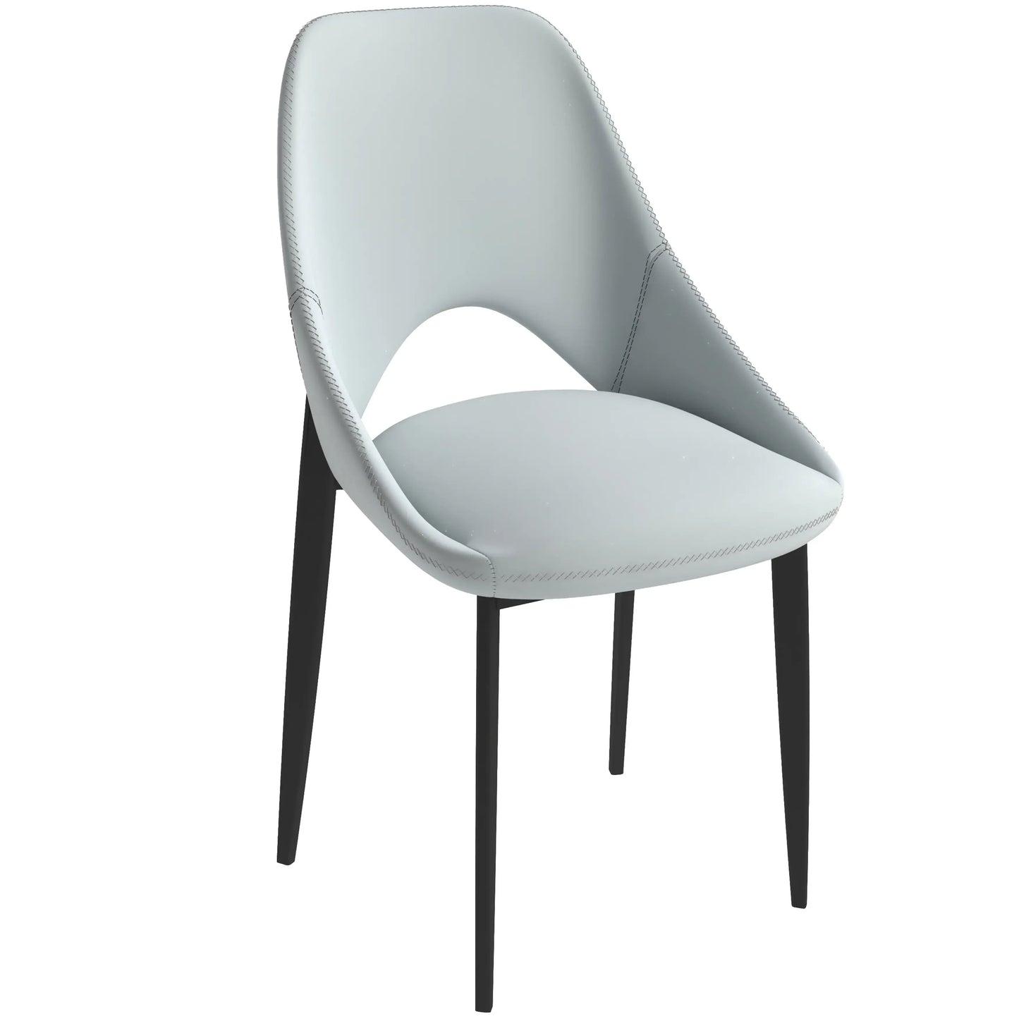 Amalfi Upholstered Dining Chair with a Curved Open Back Design in Black Iron - Elax Furniture