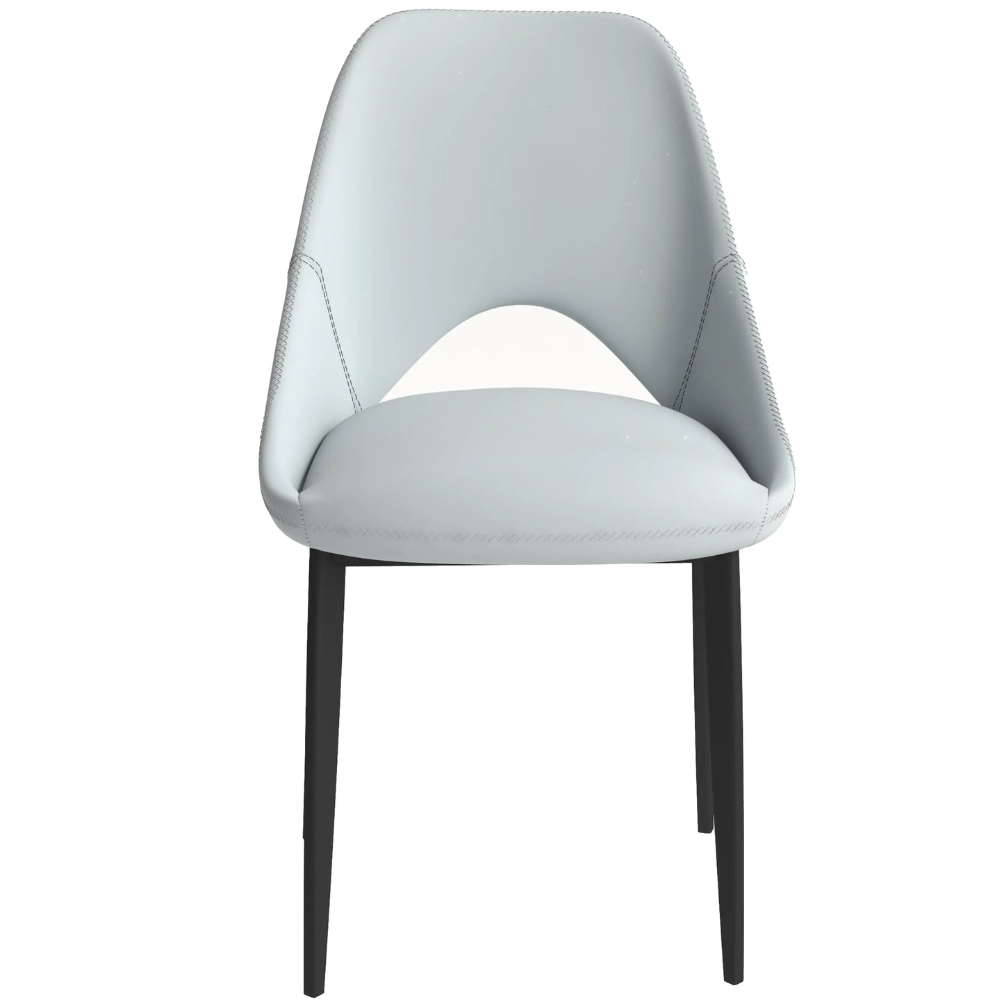 Amalfi Upholstered Dining Chair with a Curved Open Back Design in Black Iron - Elax Furniture