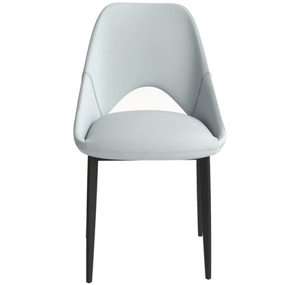 Amalfi Upholstered Dining Chair with a Curved Open Back Design in Black Iron - Elax Furniture