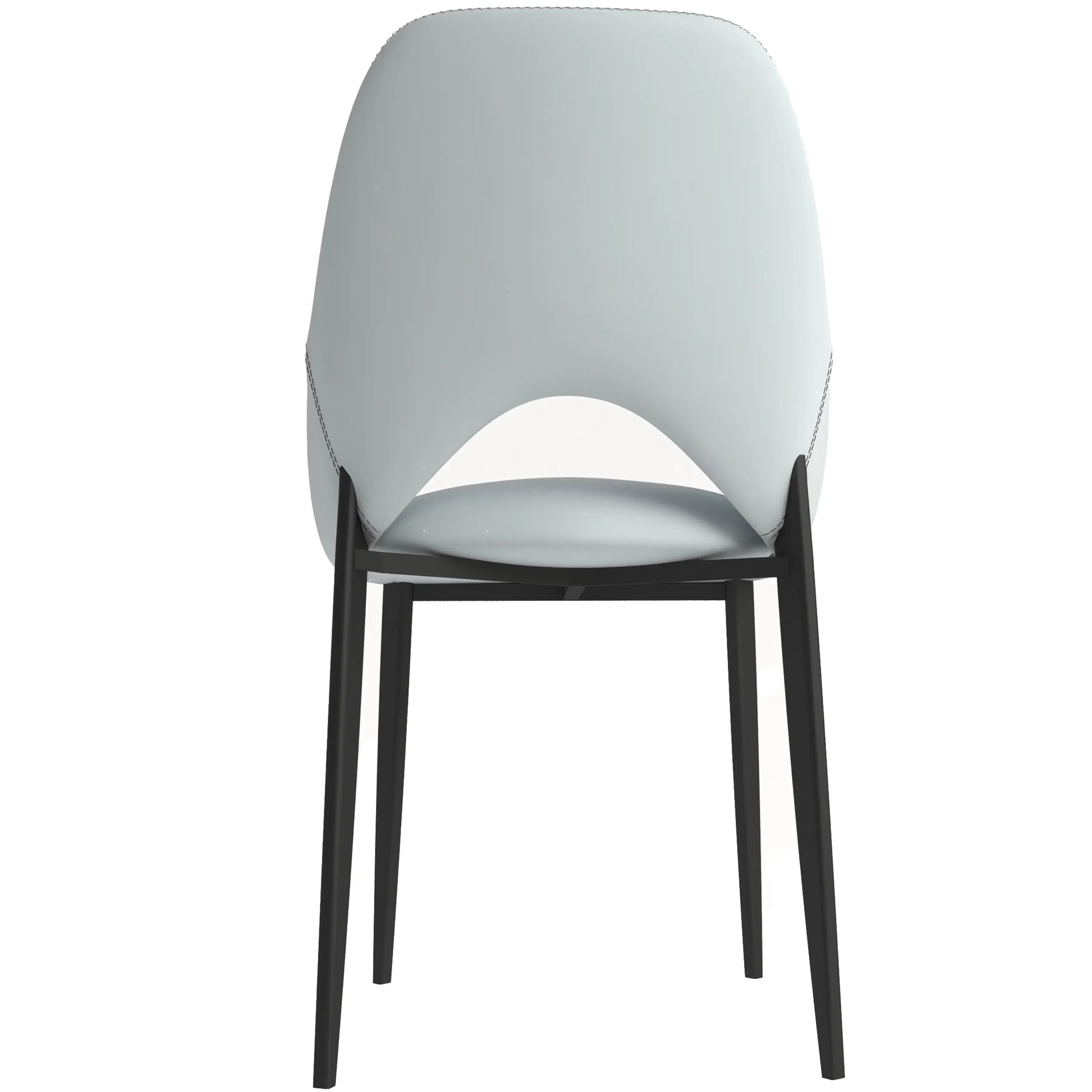 Amalfi Upholstered Dining Chair with a Curved Open Back Design in Black Iron - Elax Furniture