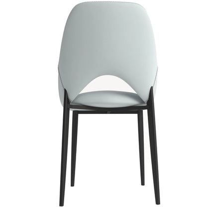 Amalfi Upholstered Dining Chair with a Curved Open Back Design in Black Iron - Elax Furniture