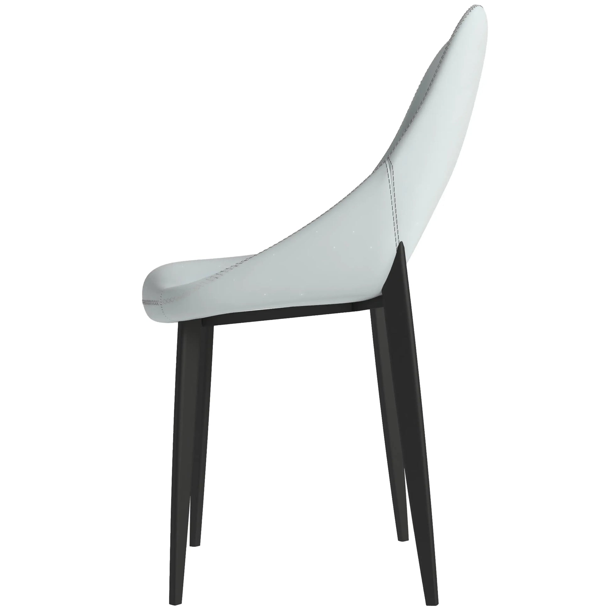 Amalfi Upholstered Dining Chair with a Curved Open Back Design in Black Iron - Elax Furniture