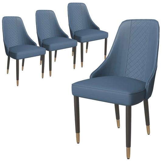 Allure Dining Chairs Fabric/Leather Seat and Back in Oak Wood Set of 4 - Elax Furniture