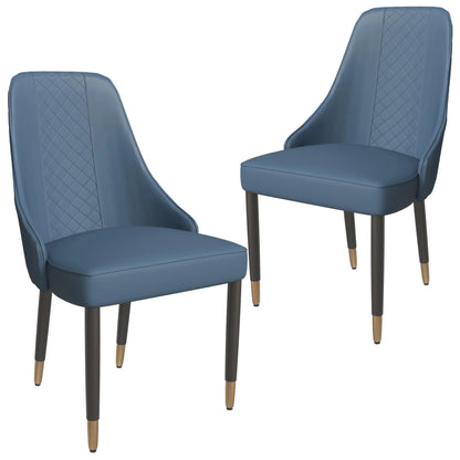 Allure Dining Chairs Fabric/Leather Seat and Back in Oak Wood Set of 2 - Elax Furniture