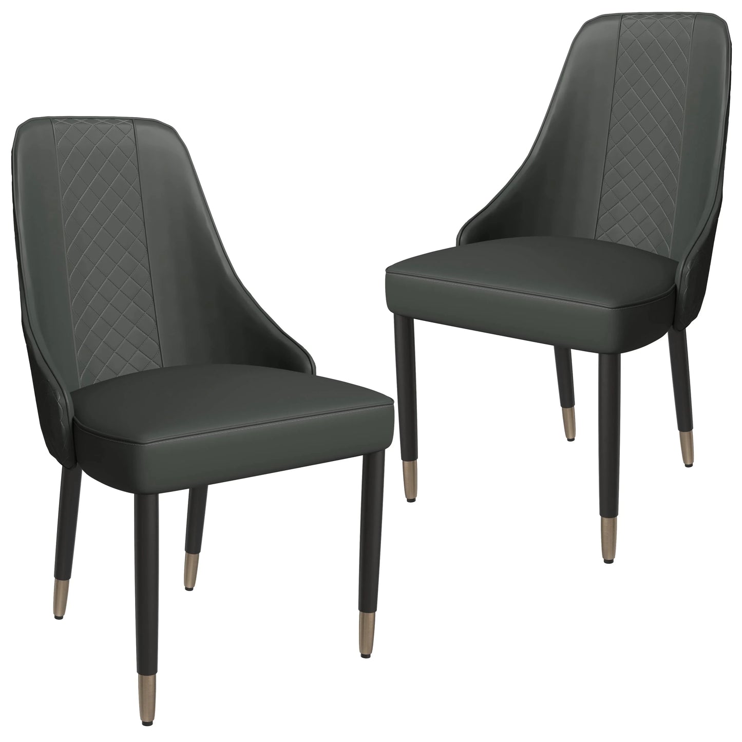 Allure Dining Chairs Fabric/Leather Seat and Back in Oak Wood Set of 2 - Elax Furniture