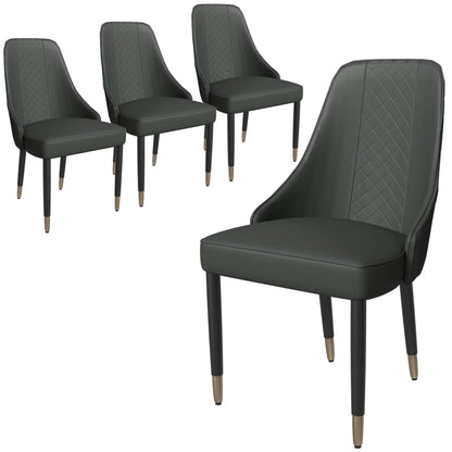 Allure Dining Chairs Fabric/Leather Seat and Back in Oak Wood Set of 4 - Elax Furniture