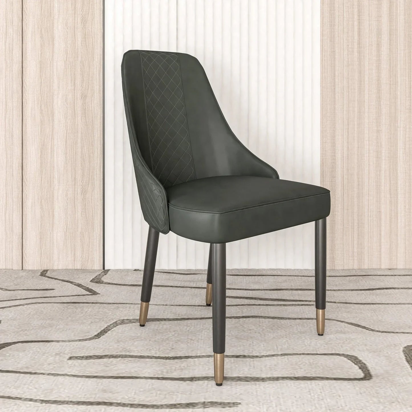 Allure Dining Chairs Fabric/Leather Seat and Back in Oak Wood - Elax Furniture