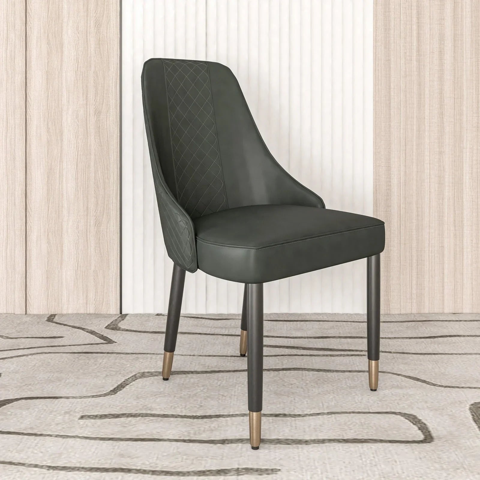 Allure Dining Chairs Fabric/Leather Seat and Back in Oak Wood - Elax Furniture
