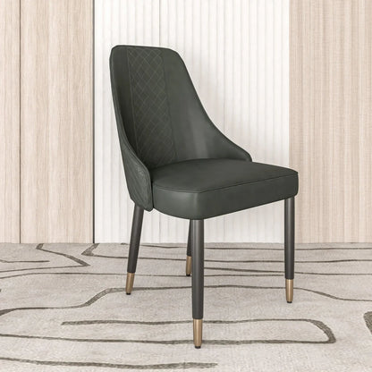 Allure Dining Chairs Fabric/Leather Seat and Back in Oak Wood - Elax Furniture