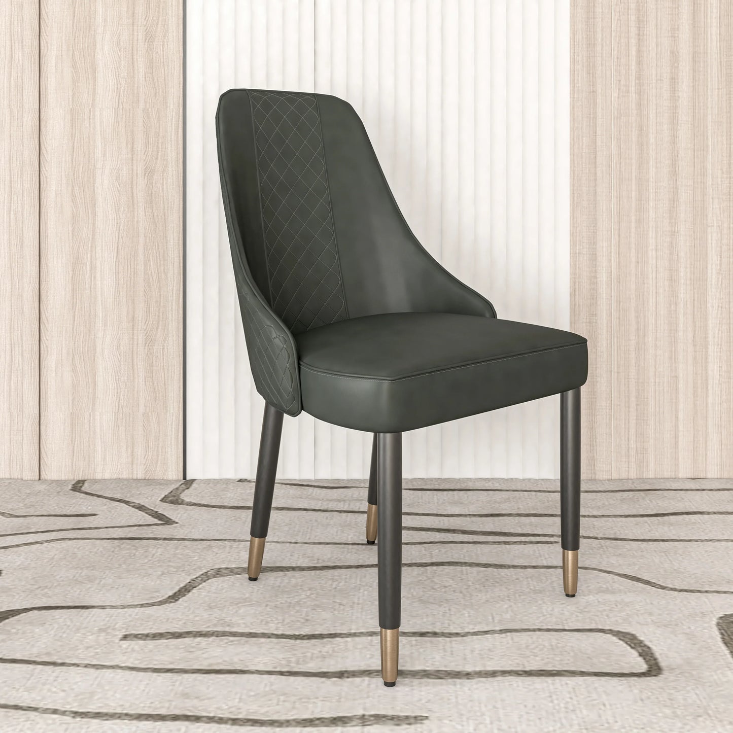 Allure Dining Chairs Fabric/Leather Seat and Back in Oak Wood - Elax Furniture