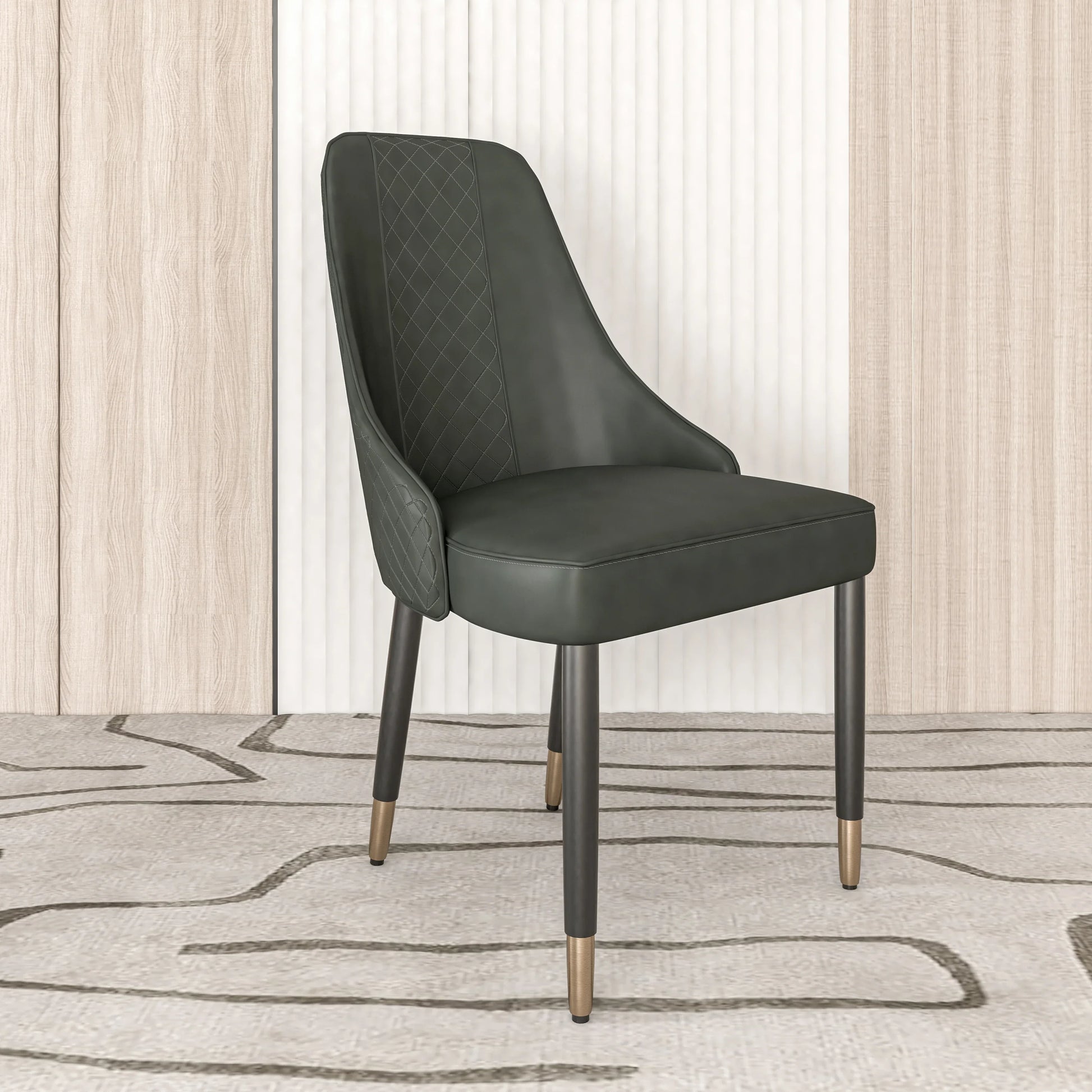 Allure Dining Chairs Fabric/Leather Seat and Back in Oak Wood - Elax Furniture