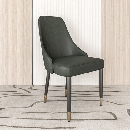 Allure Dining Chairs Fabric/Leather Seat and Back in Oak Wood - Elax Furniture