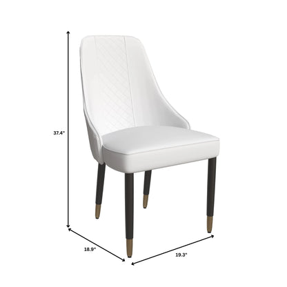 Allure Dining Chairs Fabric/Leather Seat and Back in Oak Wood Set of 2 - Elax Furniture