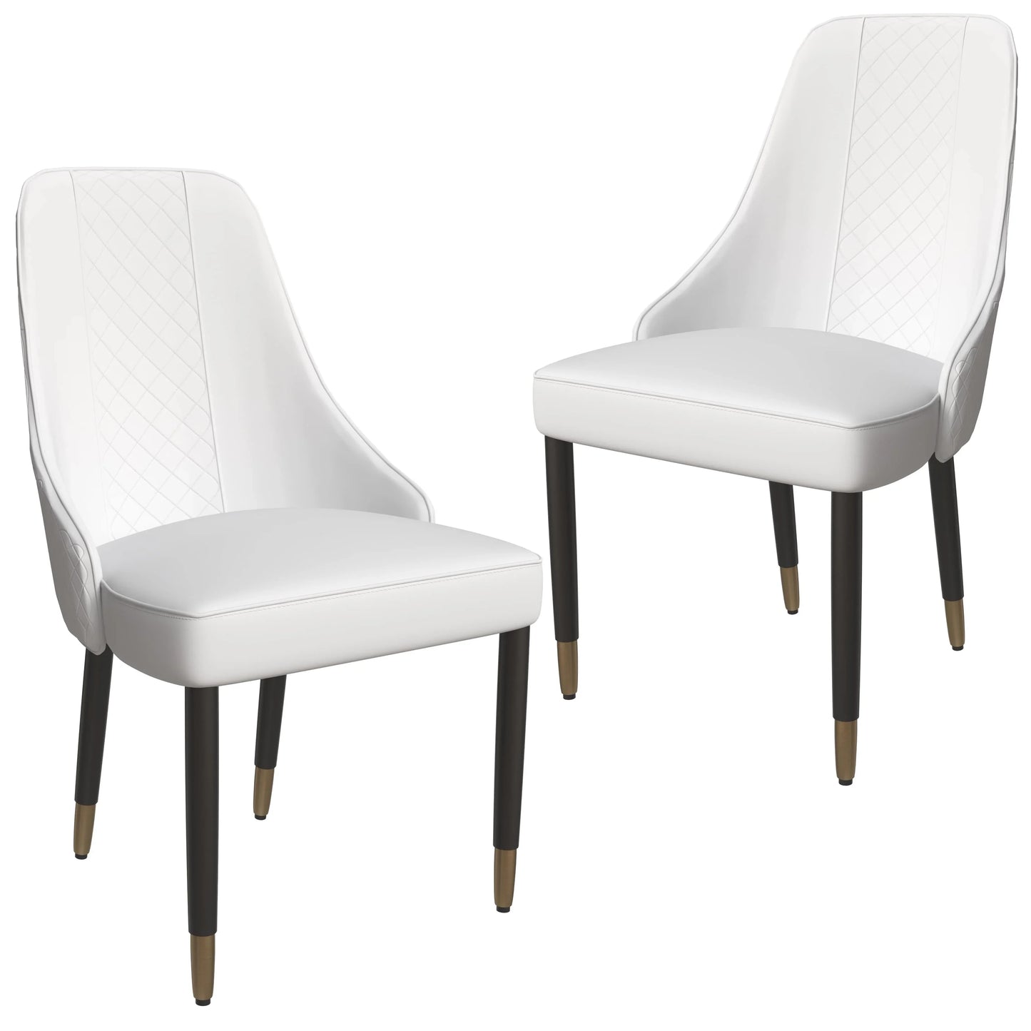 Allure Dining Chairs Fabric/Leather Seat and Back in Oak Wood Set of 2 - Elax Furniture