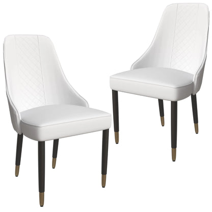 Allure Dining Chairs Fabric/Leather Seat and Back in Oak Wood Set of 2 - Elax Furniture