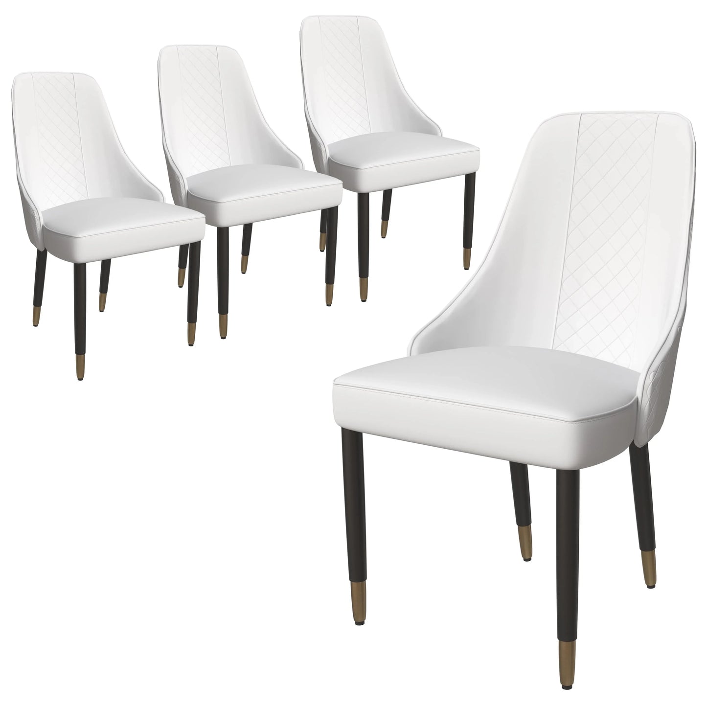 Allure Dining Chairs Fabric/Leather Seat and Back in Oak Wood Set of 4 - Elax Furniture