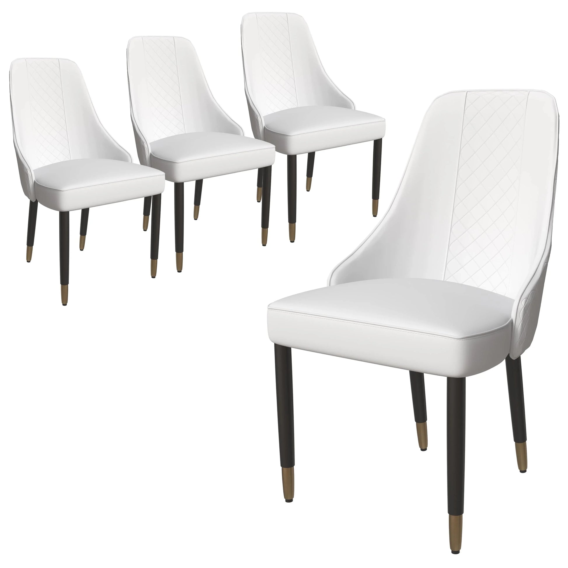 Allure Dining Chairs Fabric/Leather Seat and Back in Oak Wood Set of 4 - Elax Furniture
