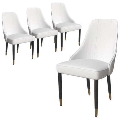 Allure Dining Chairs Fabric/Leather Seat and Back in Oak Wood Set of 4 - Elax Furniture