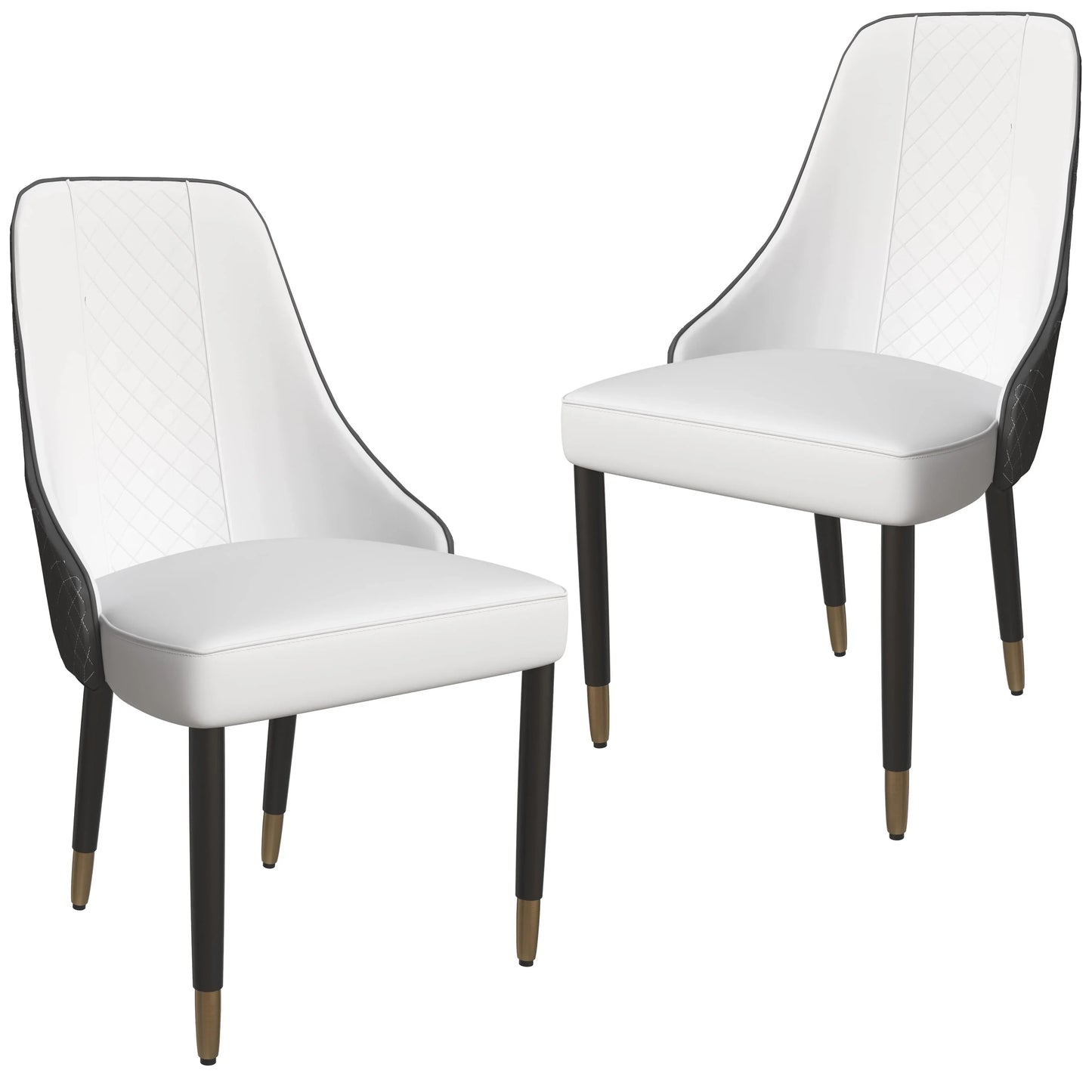 Allure Dining Chairs Fabric/Leather Seat and Back in Oak Wood Set of 2 - Elax Furniture