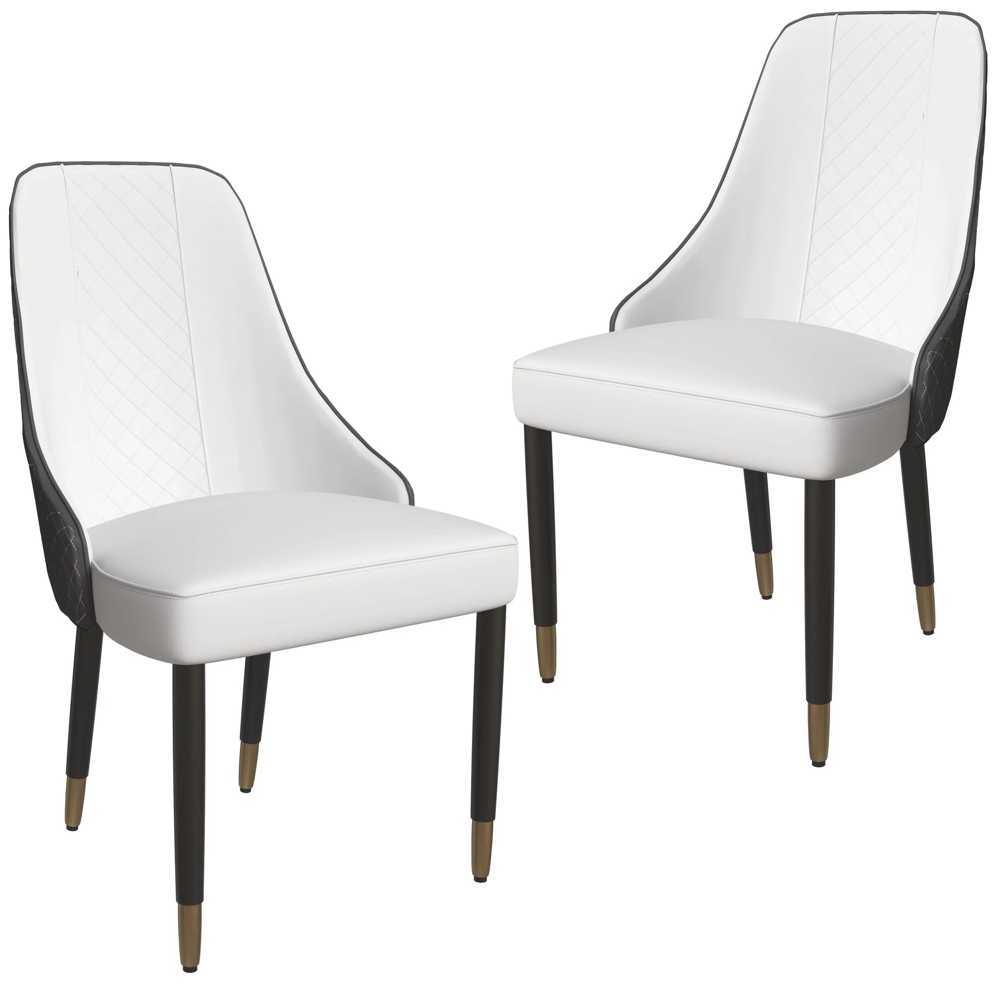 Allure Dining Chairs Fabric/Leather Seat and Back in Oak Wood Set of 2 - Elax Furniture
