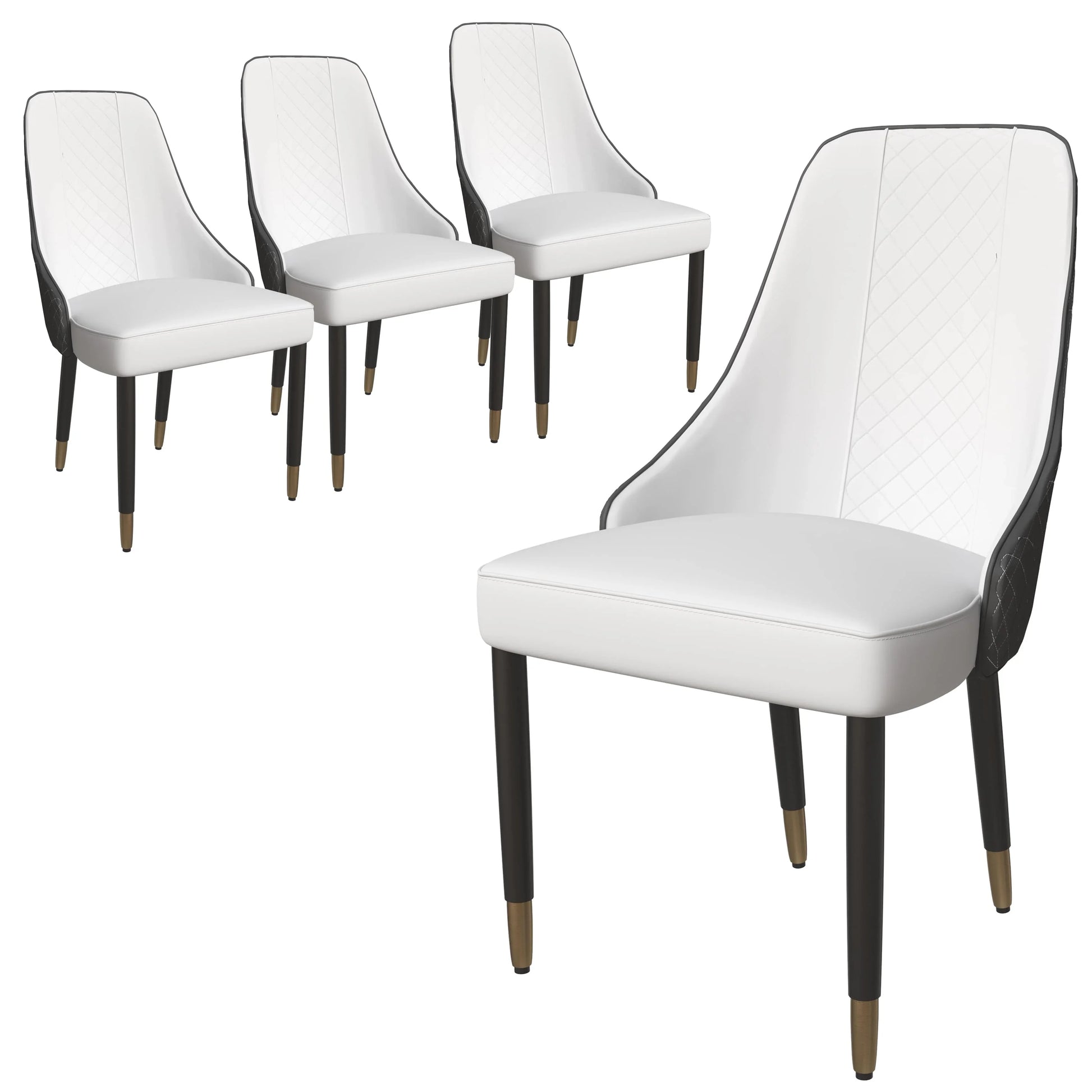 Allure Dining Chairs Fabric/Leather Seat and Back in Oak Wood Set of 4 - Elax Furniture