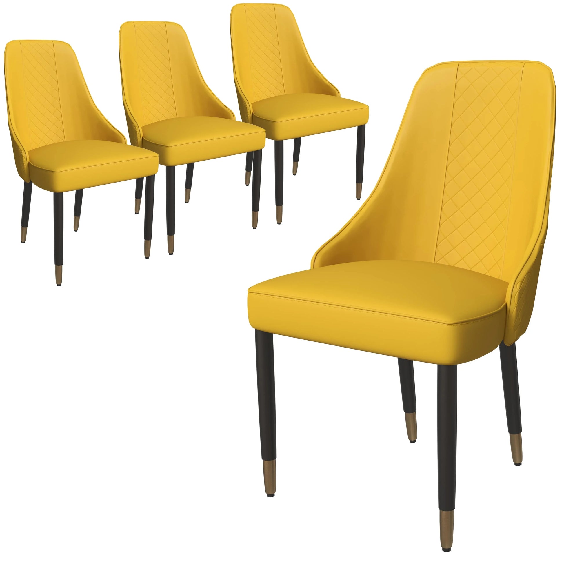 Allure Dining Chairs Fabric/Leather Seat and Back in Oak Wood Set of 4 - Elax Furniture