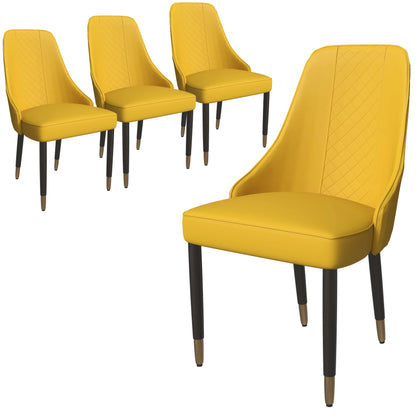 Allure Dining Chairs Fabric/Leather Seat and Back in Oak Wood Set of 4 - Elax Furniture