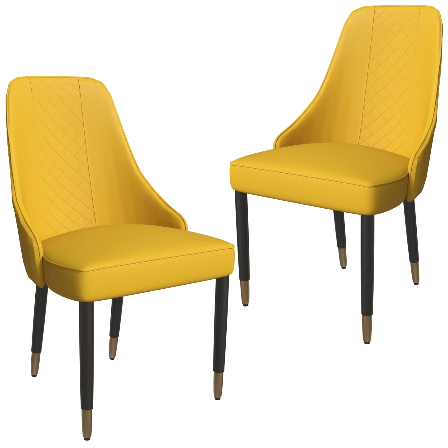 Allure Dining Chairs Fabric/Leather Seat and Back in Oak Wood Set of 2 - Elax Furniture