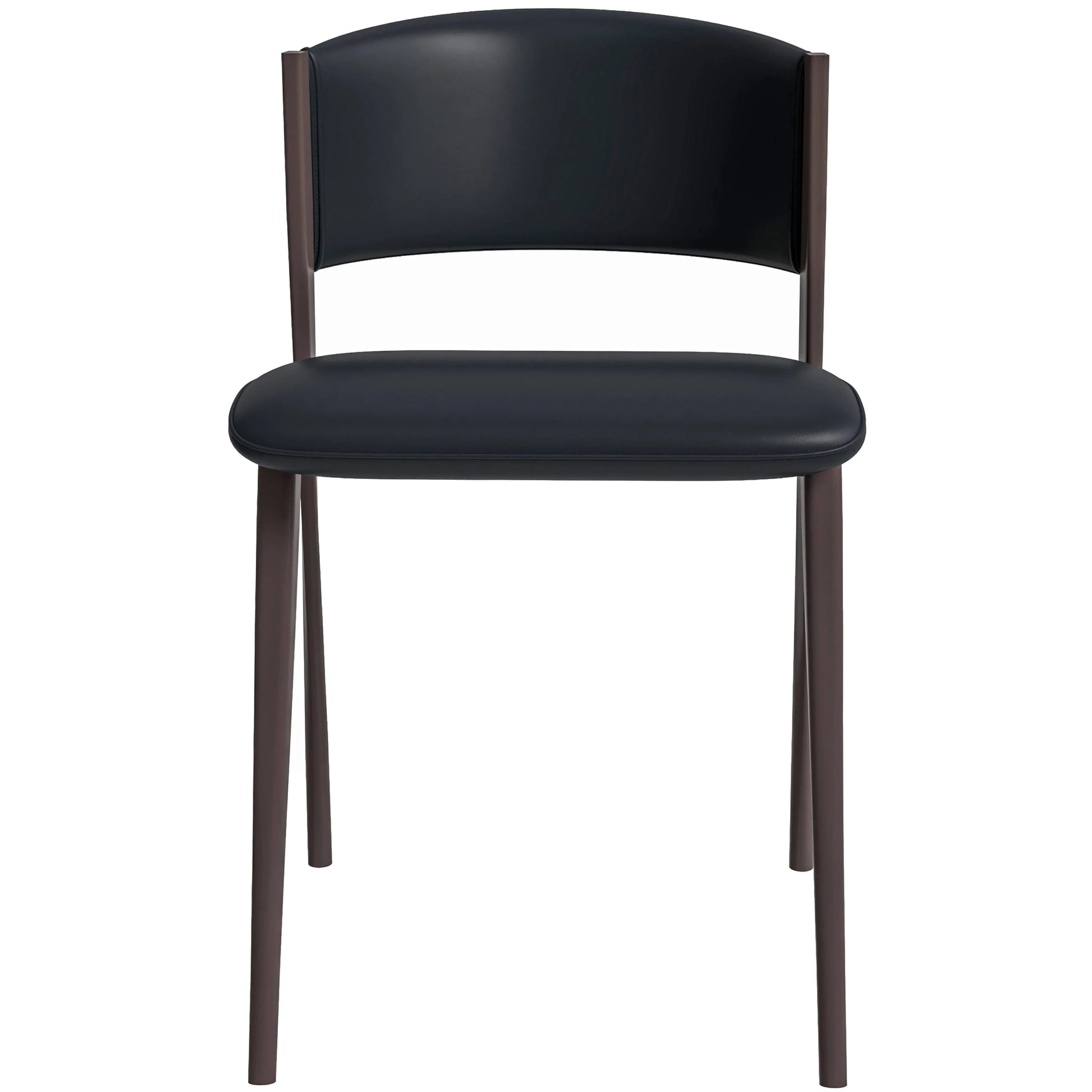 Aspen Dining Chairs Upholstered in Leather Kitchen Room Chairs with Metal Legs Set of 2 - Elax Furniture
