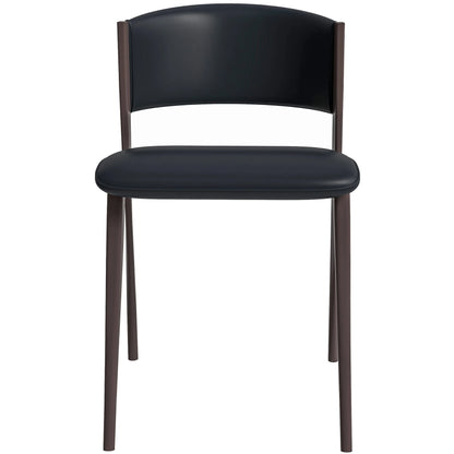 Aspen Dining Chairs Upholstered in Leather Kitchen Room Chairs with Metal Legs Set of 4 - Elax Furniture