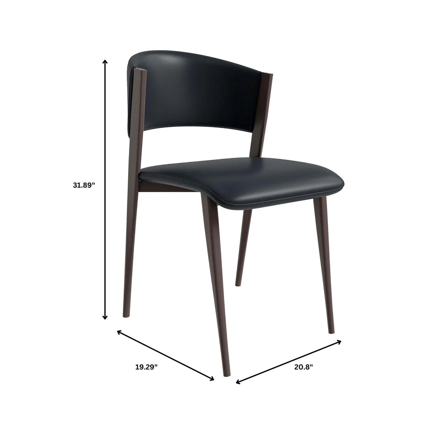 Aspen Dining Chairs Upholstered in Leather Kitchen Room Chairs with Metal Legs - Elax Furniture