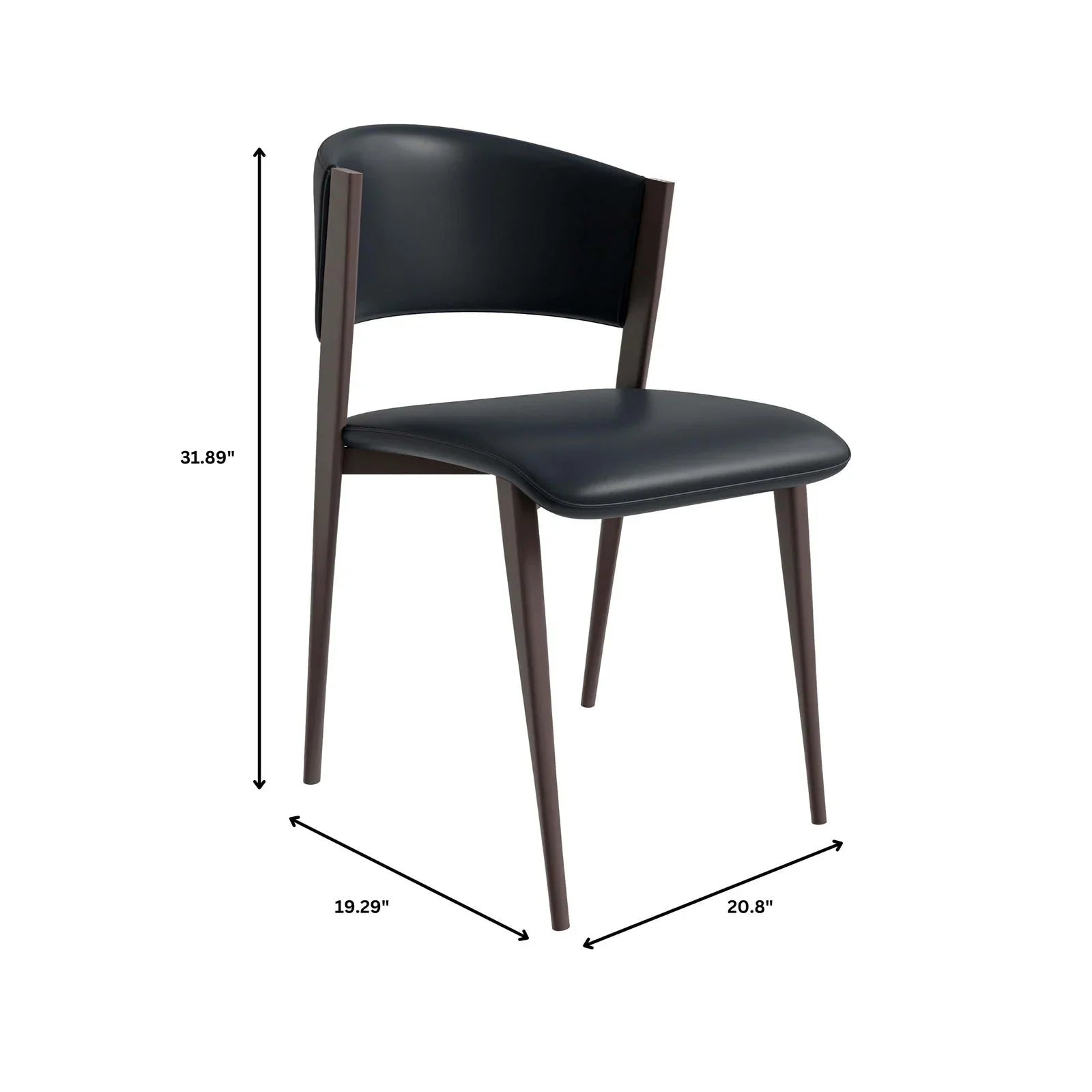 Aspen Dining Chairs Upholstered in Leather Kitchen Room Chairs with Metal Legs - Elax Furniture