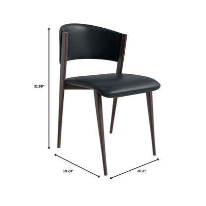 Aspen Dining Chairs Upholstered in Leather Kitchen Room Chairs with Metal Legs - Elax Furniture